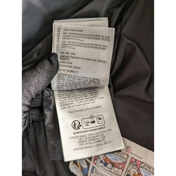 Moncler Kids’ Audrieu Short Down Jacket Black Size12A - Picture 8 of 10